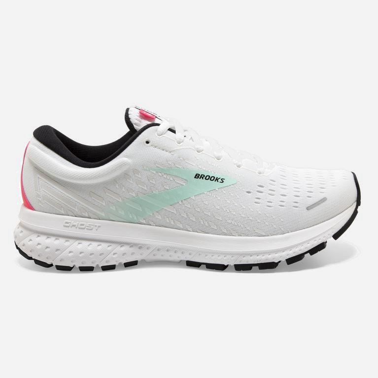 Brooks Women's Ghost 13 Road Running Shoes Singapore - White/Yucca/Lilac (91265-KWYG)